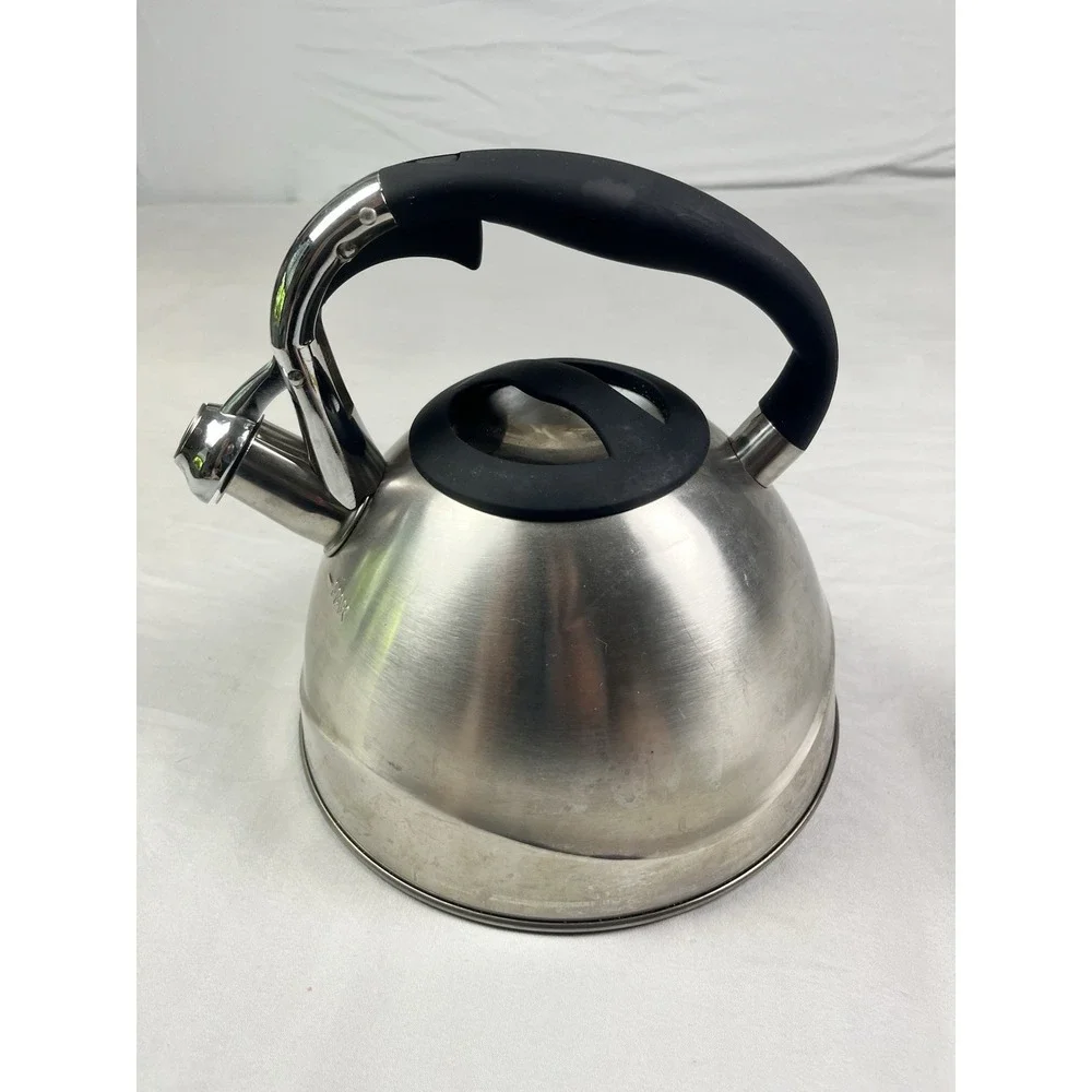 Masterclass Premium  Whistling Tea Kettle Bouilloire Sifflante 2.6 QT Gray Black